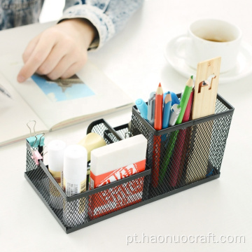 Mesa de trabalho com suporte para caneta de malha de cor criativa